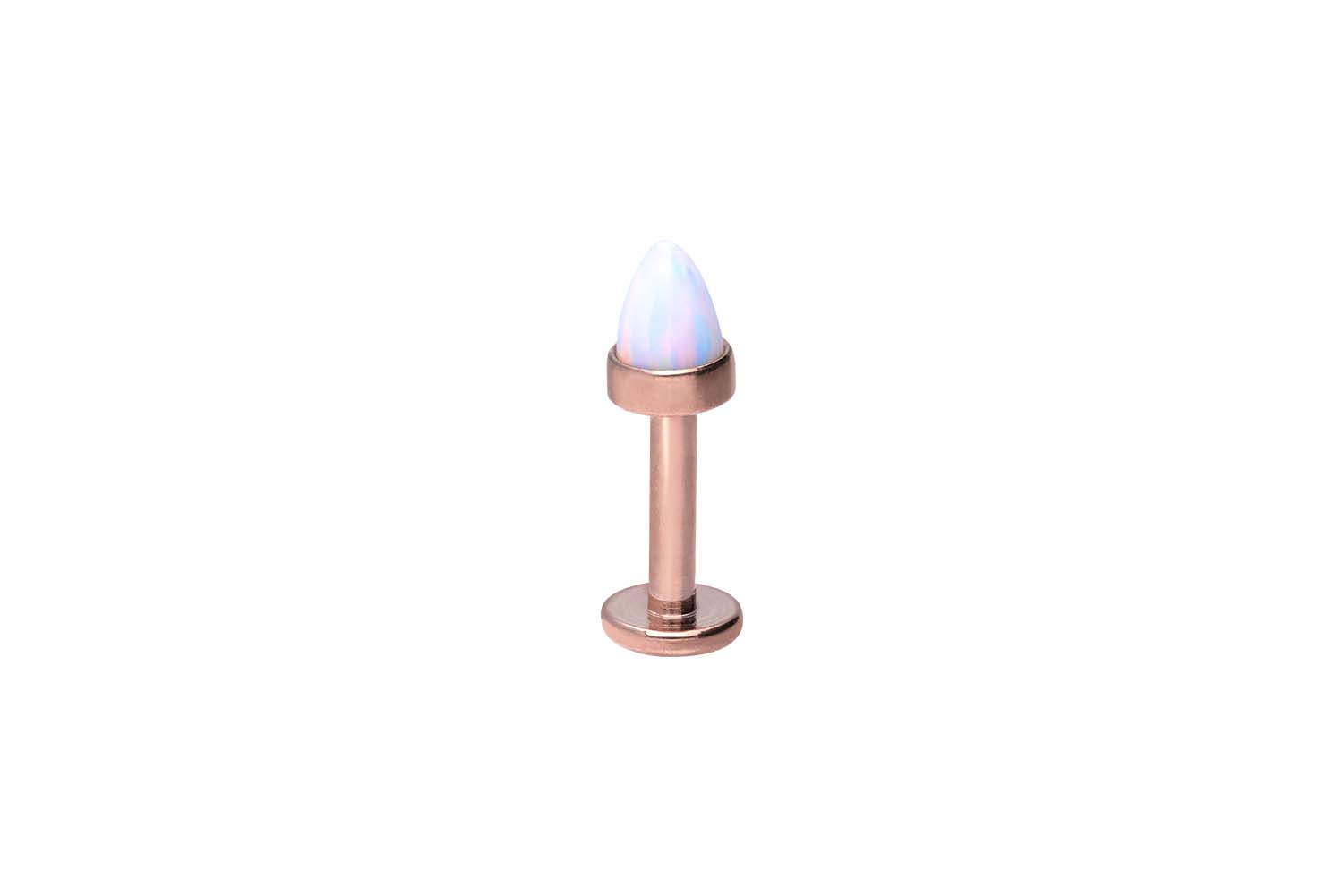 Chirurgenstahl Labret Piercing mit Innengewinde OPALSPITZE
